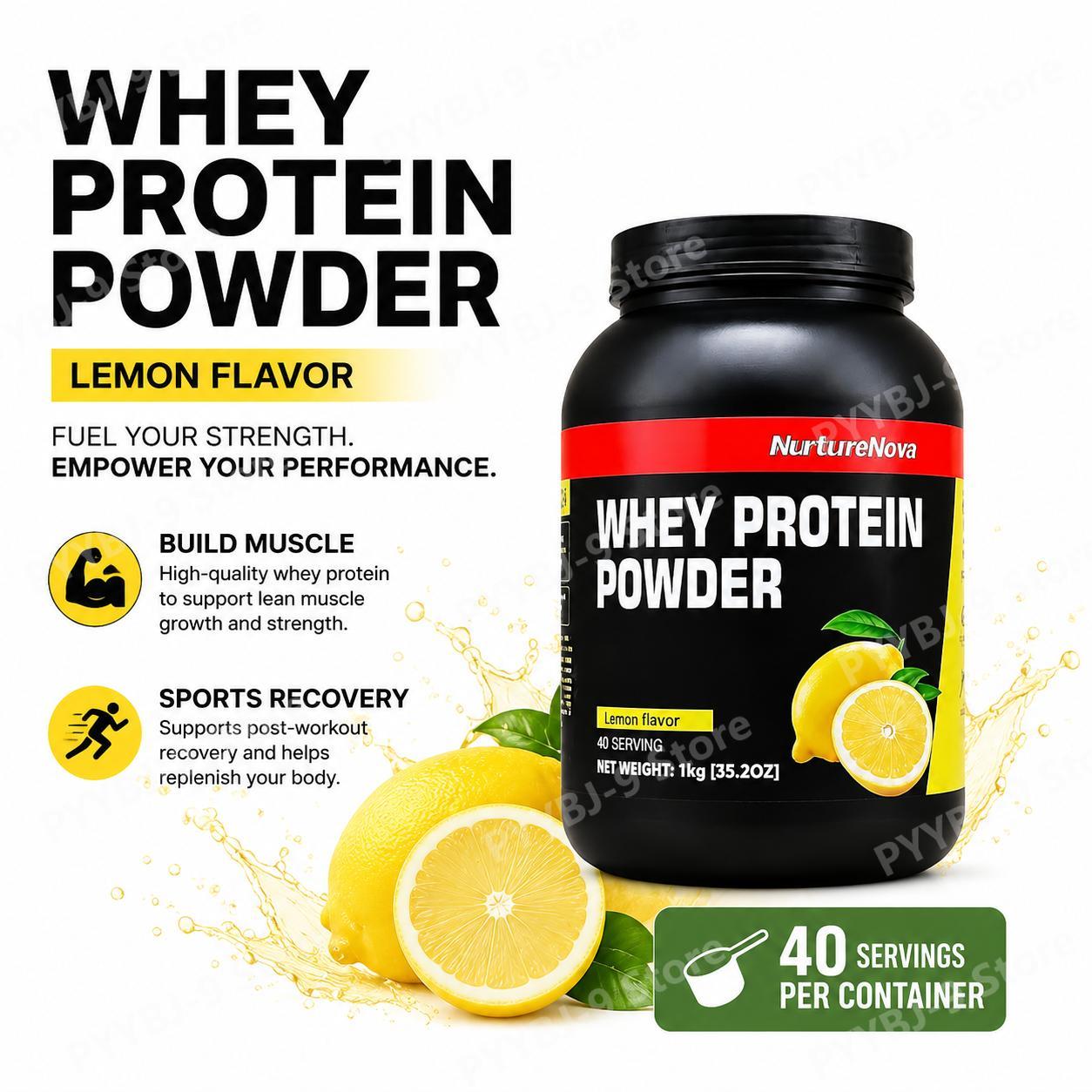 Nutrition For Fitness And Sports - NurtureNova Whey Protein Powder Lemon Flavor
